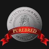 purebred logo on a black background